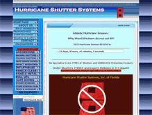 Tablet Screenshot of hurricaneshuttersystems.net